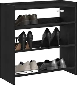 Shoe rack VidaXL model 859888 black, wood-based material, 60x25x62 cm