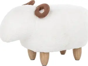 Пуф Beliani LAMB белый мягкий, в виде животного
