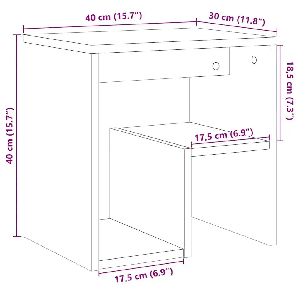 VidaXL 856529 Nightstand Oak 400×300×400 mm Photo 10