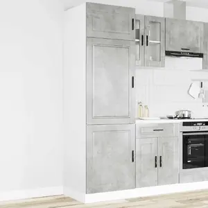 Virtuves skapītis VidaXL Porto betona pelēks, no koksnes bāzes materiāla, modelis 854111