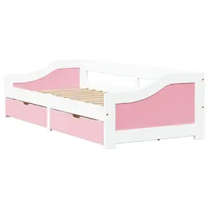 Диван-кровать VidaXL 3314681 — розово‑белый, каркас из сосны, деревянная конструкция