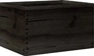 Wooden Storage Box with Handles VidaXL model 4017400, solid pine, black finish