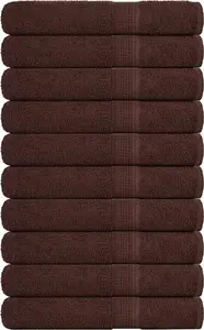 Towel set VidaXL sauna towels 10 pcs brown 80x200 cm 100% cotton