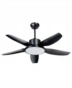 Griestu ventilators ar lampu Beliani LOUVET Z ar pulti, LED, melns