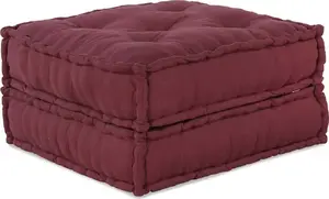 VidaXL modulārais pufs, burgundijas krāsas audums, modelis 4019031, 70x70x36 cm