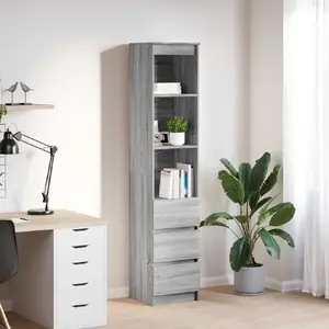 Комод vidaXL модель 861666 Серый Sonoma клееная древесина 37,5x35x180 см