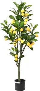 Artificial Lemon Tree VidaXL model 4103589 with 136 Leaves, 120 cm, Green