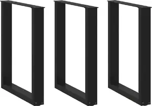 Tābljāgas kājas VidaXL 3 gab. melnas tērauda regulējams augstums 70x(72–73) cm
