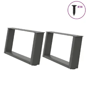 Table leg set VidaXL 4012790, metal anthracite finish, supports indoor table, height 600 mm, width 730 mm