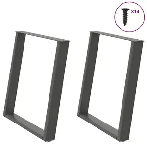 Table leg set VidaXL 4012794, metal anthracite, indoor, width 730 mm, height 700 mm