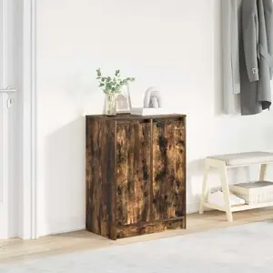 Обувной шкаф VidaXL модель 861872, копчёный дуб, клеёная древесина, 57x34x76 см