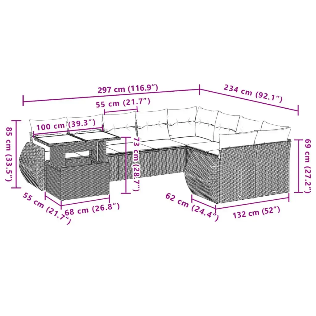 Набор уличной мебели VidaXL 3268773 Photo 10