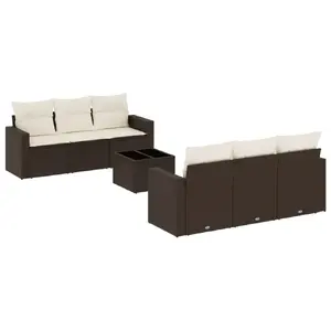 Набор уличной мебели VidaXL 3218703 — 7 предметов с подушками, коричневый