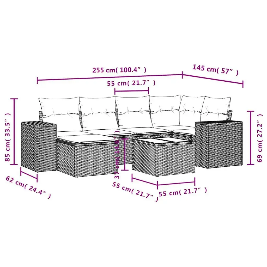 VidaXL 3222872 комплект уличной мебели из 7 предметов Photo 9