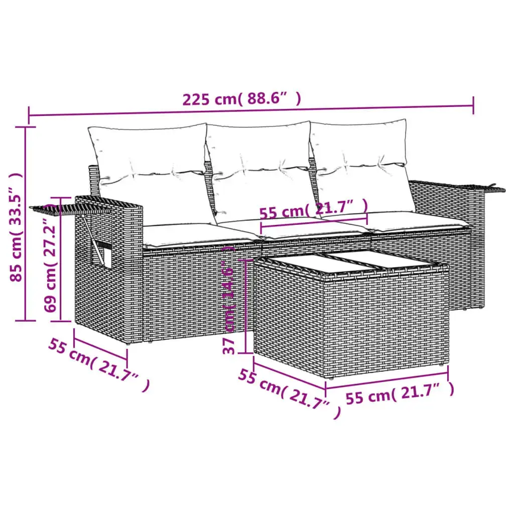 VidaXL 3252210 — 4 предмета уличной мебели Photo 3