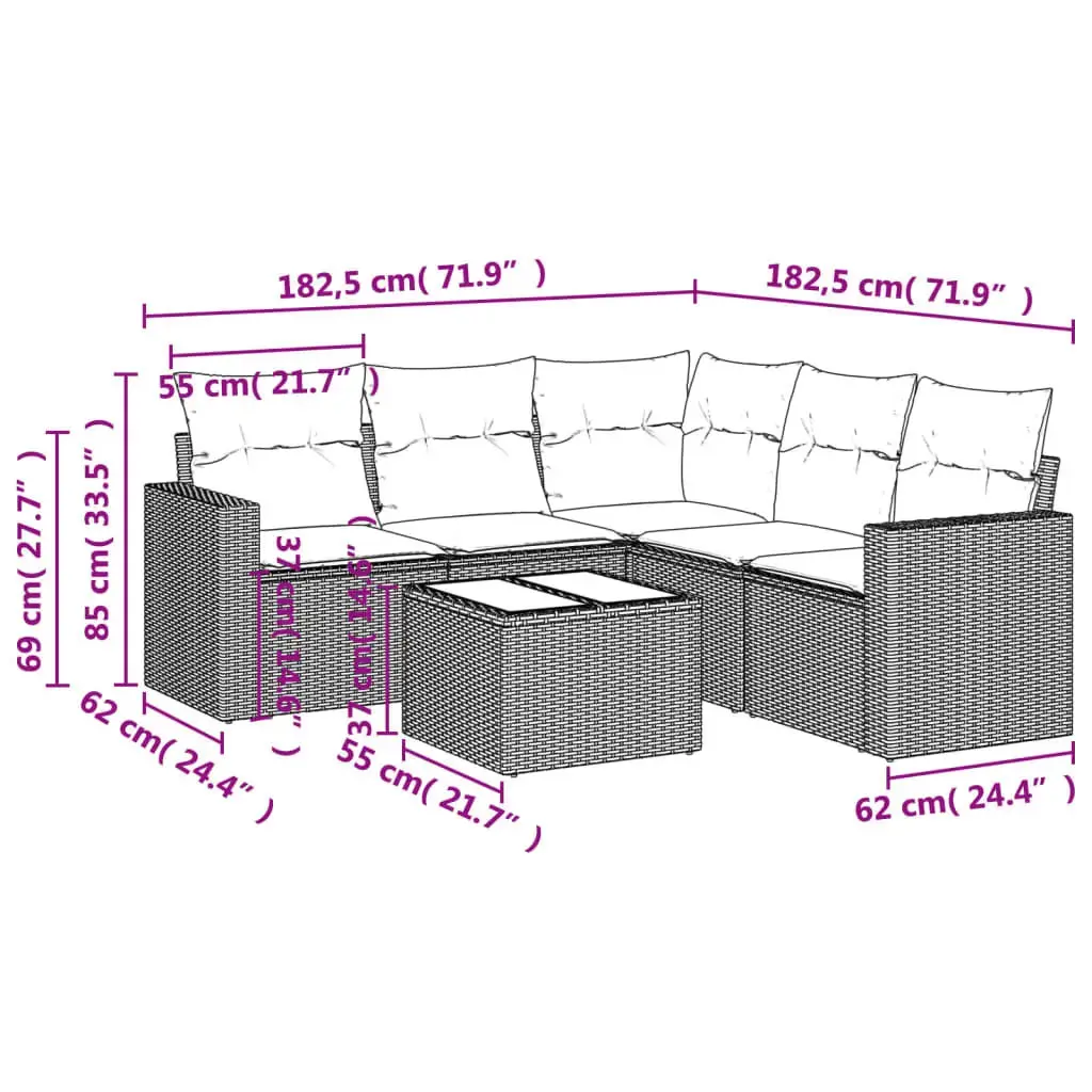 VidaXL уличный комплект мебели 3218953 — 6 предметов Photo 3