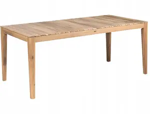 Dārza ēdamgalda galds Beliani CHIOGGIA izvelkams no akācijas koka 90→180 cm gaiši brūns