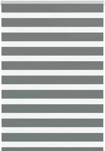 Roller zebra blind VidaXL model 4014132 dark grey fabric width 100.9 cm polyester