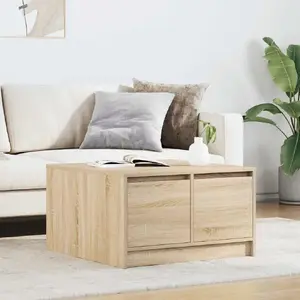 Coffee table VidaXL model 3328410 with drawers, Sonoma Oak finish, tabletop 70.5x70 cm, height 40 cm