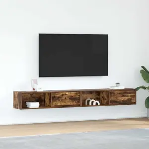 Тумбы под TV VidaXL модель 861481 в цвете копчёный дуб, набор 2 шт., клееная древесина