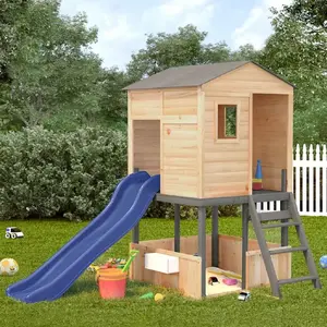 Outdoor Play Set VidaXL - Solid Dark Grey Fir Wood