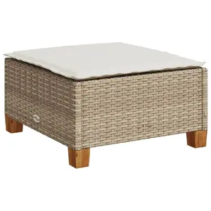 Pufi/ottomans VidaXL 365913 ar spilvenu, dārza āra mēbeles, bēšs