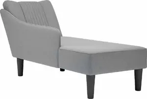 Chaise lounge with right armrest VidaXL model 4009800, light gray fabric upholstery