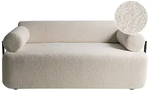 Двухместный диван Beliani ELVA Bouclé слоновая кость - мягкий 2-местный диван