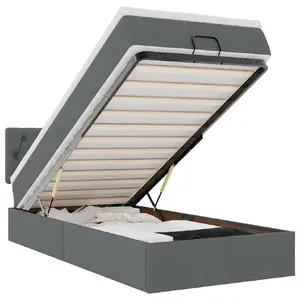 Кровать VidaXL 3311519 с матрасом, односпальная 100x203 см, макс. нагрузка 140 кг, тканевая обивка