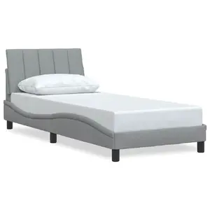 Каркас кровати VidaXL 3310363, серый, обивка тканью, ширина 95×длина 218 см, высота 74.5 см