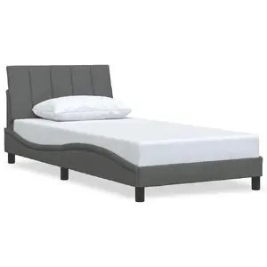 Gultas rāmis VidaXL 3310371, pelēks audums, rāmis 105 x 218 cm, augstums 74.5 cm