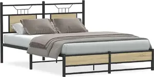 Каркас кровати VidaXL модель 4106962, отделка дуб сонома, для матраса 140x190 см, без матраса