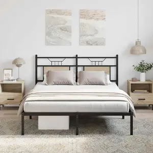 Каркас кровати VidaXL модель 4106792, отделка дуб сонома, для матраца 140x190 см