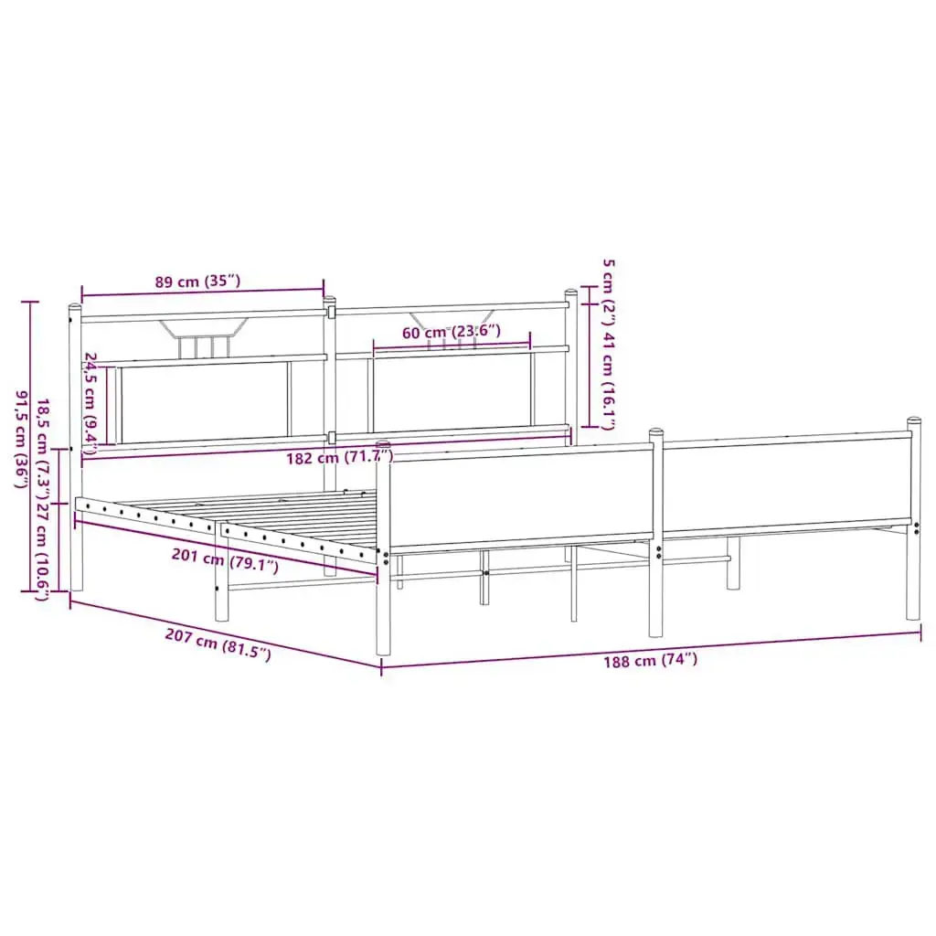Каркас кровати VidaXL 3325125 дуб Photo 10