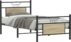 Каркас кровати VidaXL модель 4106801, цвет дуб сонома, для матраса 80x200 см