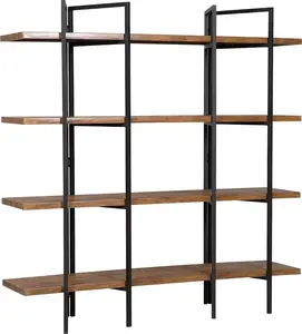 Bookshelf Beliani COMPTON with 4 shelves, dark wood finish, open storage unit