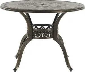 Dārza apaļais galds Beliani Sapri 100 cm brūns, modelis 191940