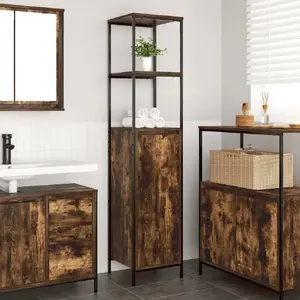 Bathroom Cabinet VidaXL model 861909 in Smoked Oak with Shelves