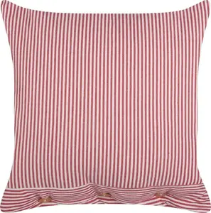 Decorative Cotton Cushion Beliani AALITA, striped, 45 x 45 cm, red-white