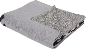 Children's Cotton Blanket Beliani MATTA 130 x 170 cm, grey, lion motif