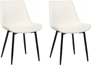 Dining chair set Beliani AVILLA — 2 boucle upholstered chairs, cream, model 412890 Bel
