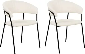 Dining chair set Beliani MARIPOSA, 2-piece, boucle fabric, off-white