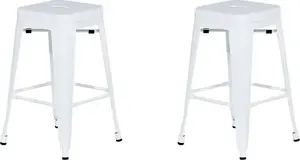 Bāra krēslu komplekts Beliani CABRILLO metāla 60 cm, balts, 2 gab.