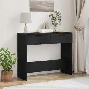 Konsoles galds VidaXL modelis 862769 melns ozols MDF kompakts ar atvilktnēm