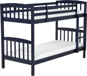 Двухъярусная кровать Beliani REVIN — деревянная детская 90 x 200 см синяя