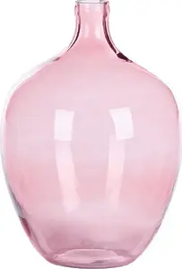 Glass Flower Vase Beliani ROTI, 39 cm, Pink