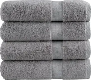 Bath Towels set VidaXL Premium 4 pcs gray 100x150 cm cotton