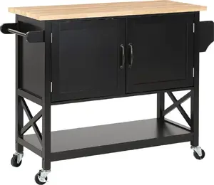 Kitchen trolley Beliani MELE two-door in black — brand: Beliani, model: MELE