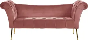 Шезлонг Shumee обитый бархатом розовый NANTILLY, модель 225631