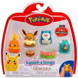 Plush toy set Omega Toys Squishalongs Pokémon 4-pack — Eevee and Snorlax plushies